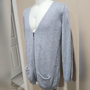 NWT Old Navy Zip Front Boyfriend Shaker Stitch Cardigan Sweater Size Large
